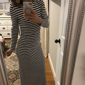 J Crew Long Sleeve Striped Maxi